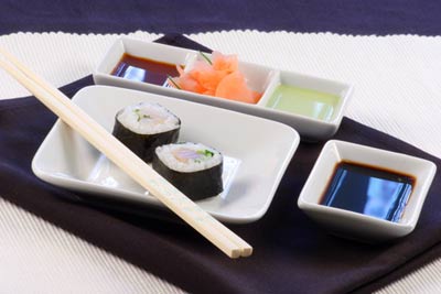 Sushi med soya til kunne være et godt råd mod hedeture. Men drop wasabien.